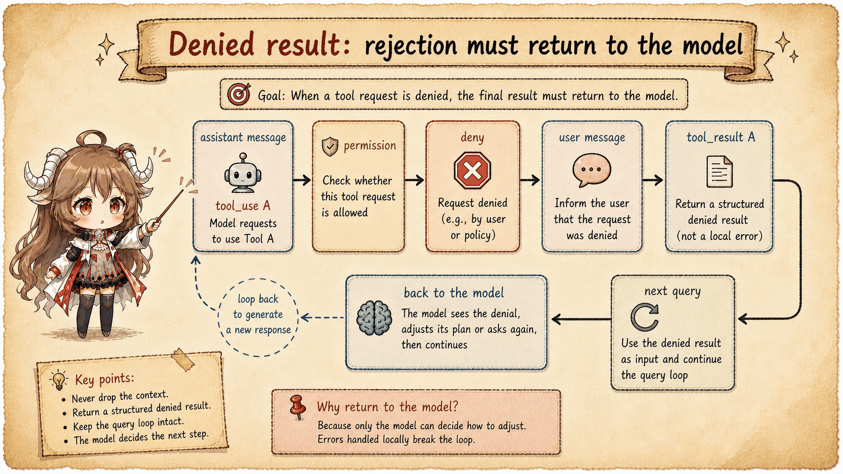 Denied permission becoming a paired tool_result for the model