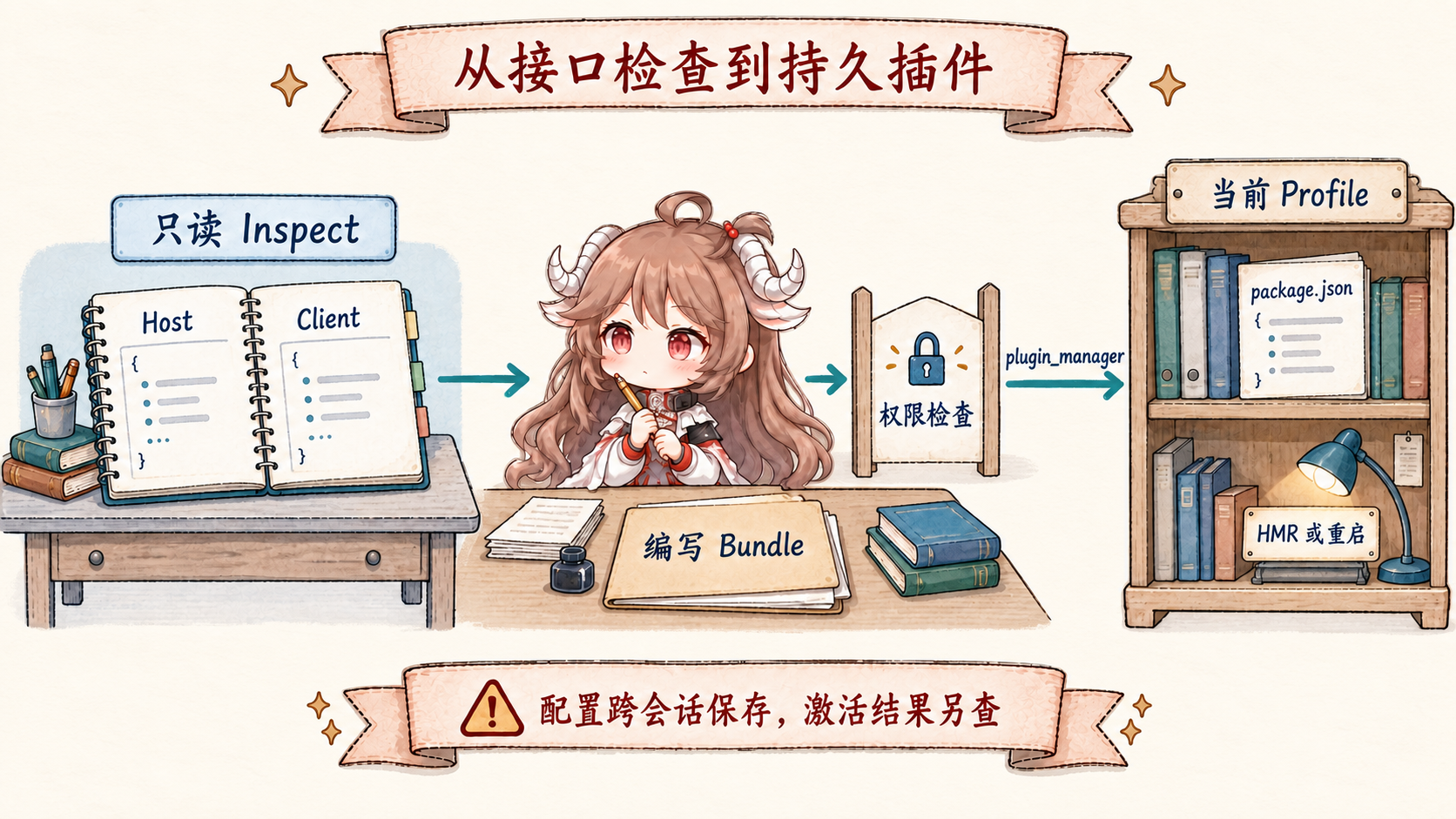 只读 Inspect 经 Bundle 和 Plugin Manager 进入持久 profile，再验收运行结果