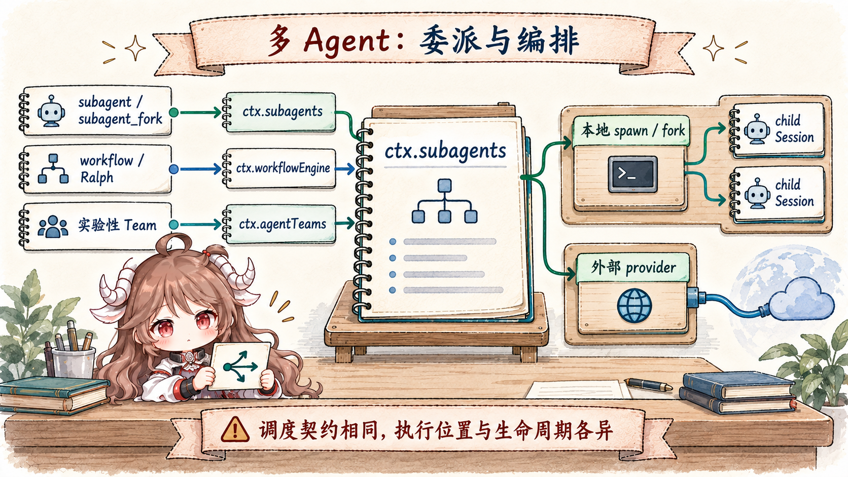 委派与编排进入本地或外部 provider