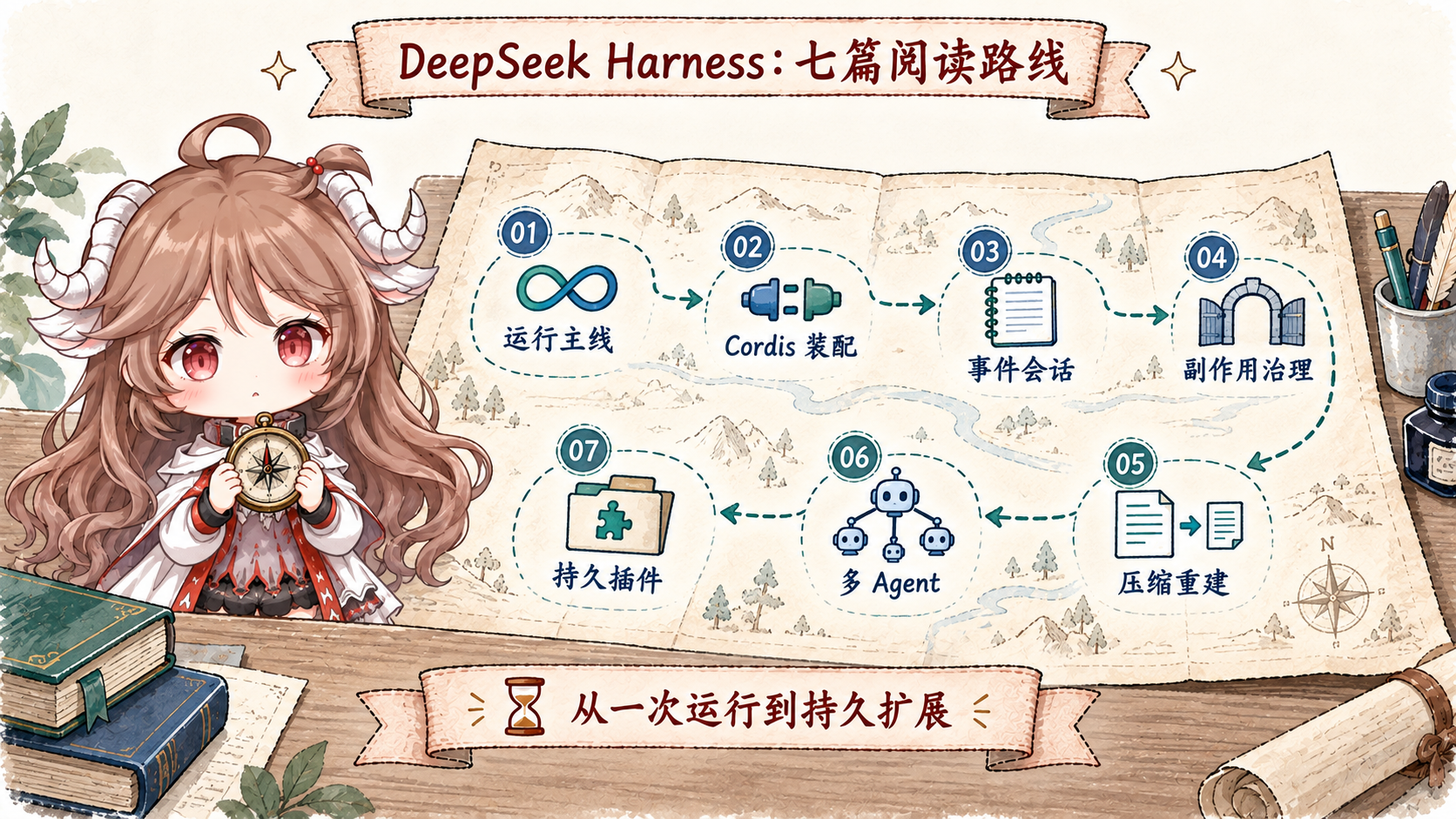 DeepSeek Harness 七层源码路线:ReactLoopAgent、Cordis、SessionEvent、工具治理、压缩、SubagentRuntime 与 Inspect 与 Plugin Manager