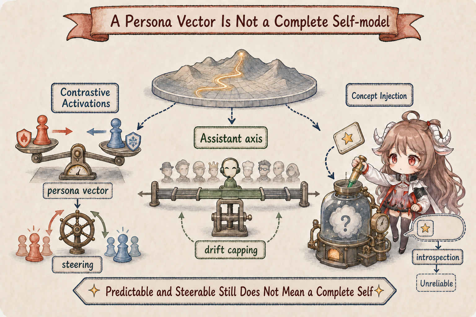 Many personas converge along an Assistant axis while concept injection tests limited introspection